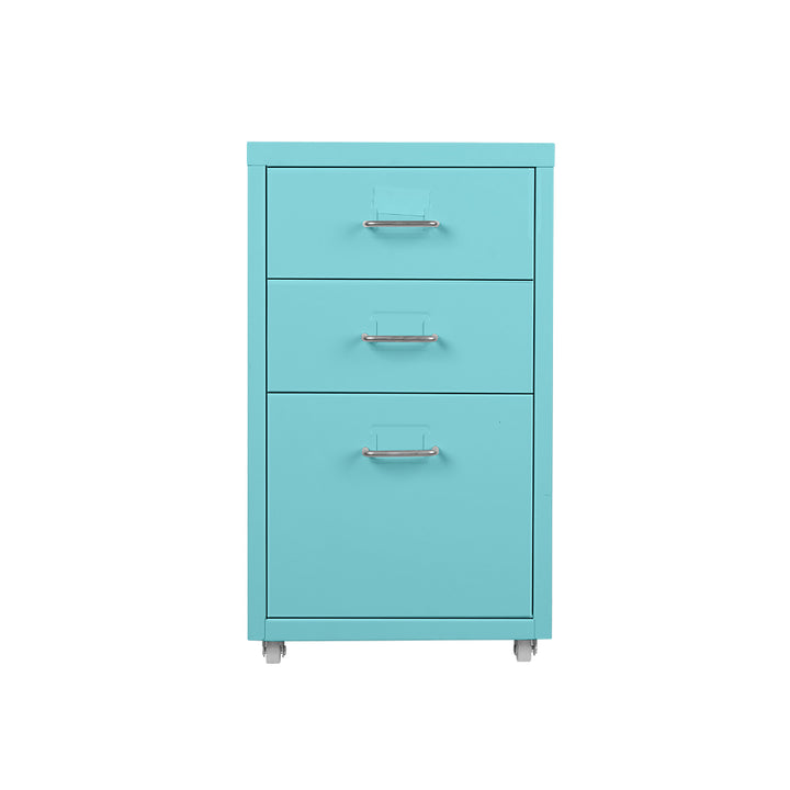 Turquoise 3 Drawer Office Drawers Cabinet 