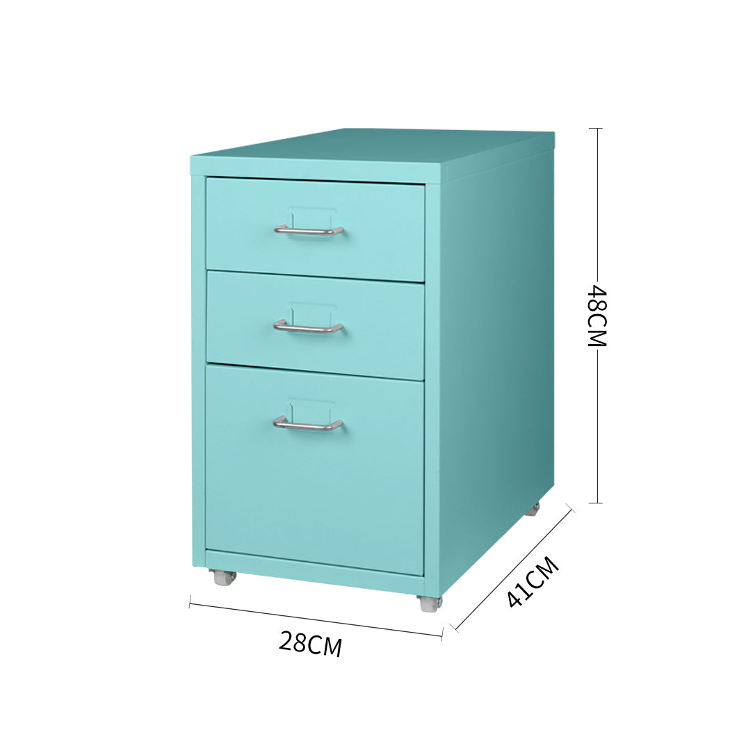 Turquoise 3 Drawer Office Drawers Cabinet Dimensions 