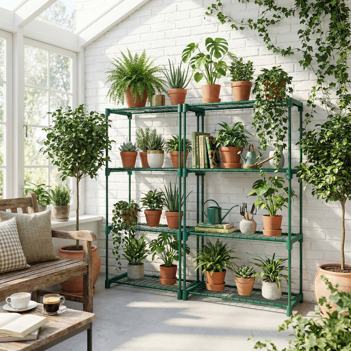 2x 4 Tier Plant Stand Shelves