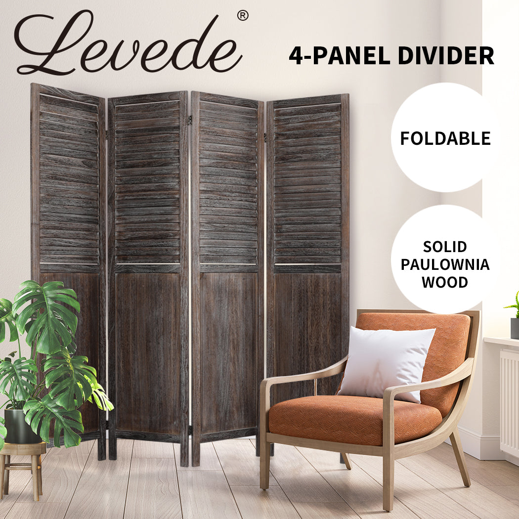 Levede Room Divider Folding Partition - 4 & 6 Panel Options - Levede