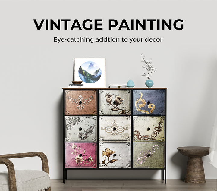 Vintage Floral Chest of Drawers 