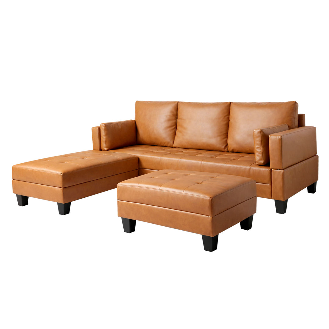 PU Sofa Bed Folding Convertible Lounge  Armrest Couch Modular Recliner
