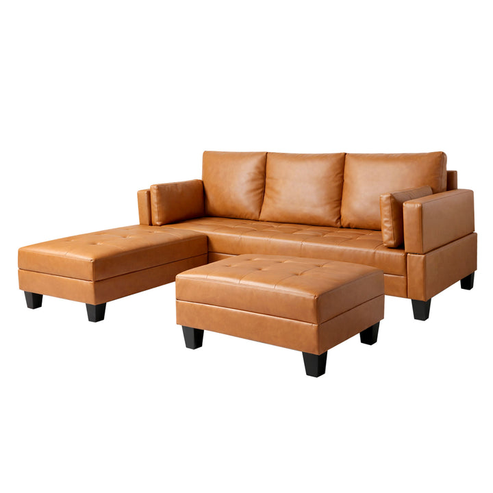 PU Sofa Bed Folding Convertible Lounge  Armrest Couch Modular Recliner