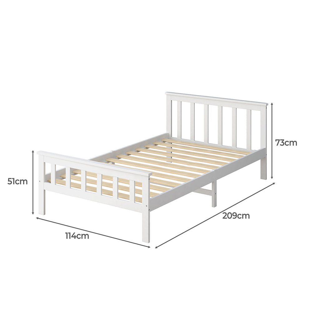 Levede White Wooden Bed Frame - Levede