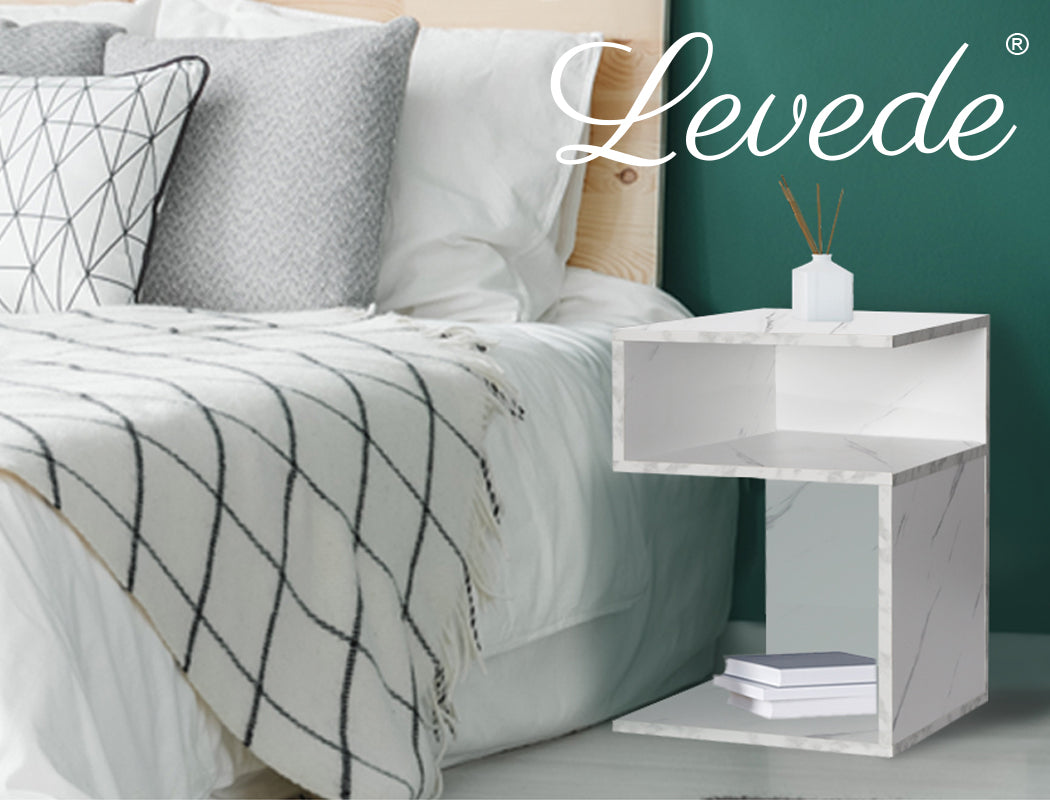 Levede Bedside Tables Drawers Side Table in Wood and Oak Finish - Levede