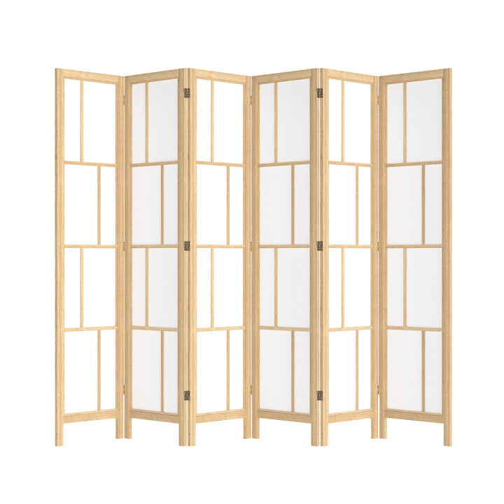 6 Panel Room Divider Folding Partition Freestanding Screen Wooden