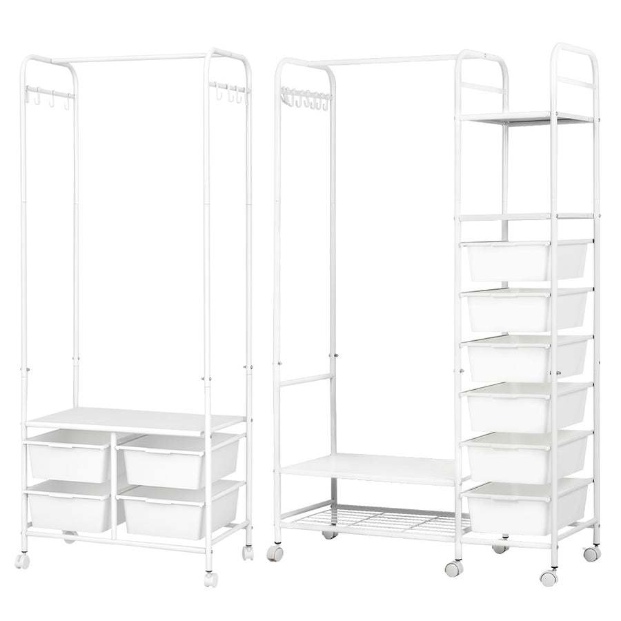 Levede Clothes Rack Stand Heavy Duty Steel Hanging Garment Organizer Coat Shelf - Levede