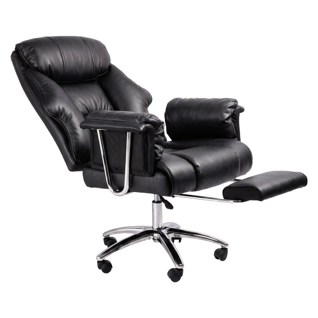 Gaming Chair Ergonomic With Footrest 150°Recline for Home Office Black