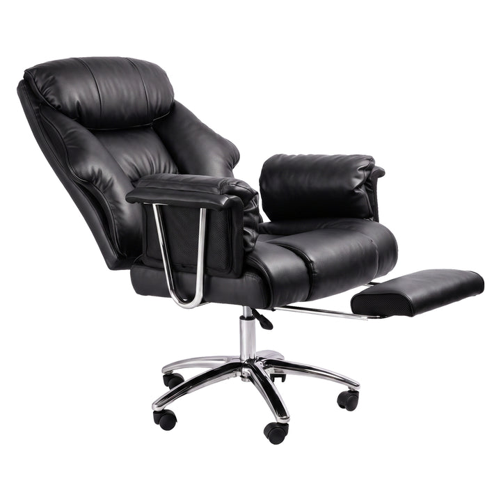 Gaming Chair Ergonomic With Footrest 150°Recline for Home Office Black