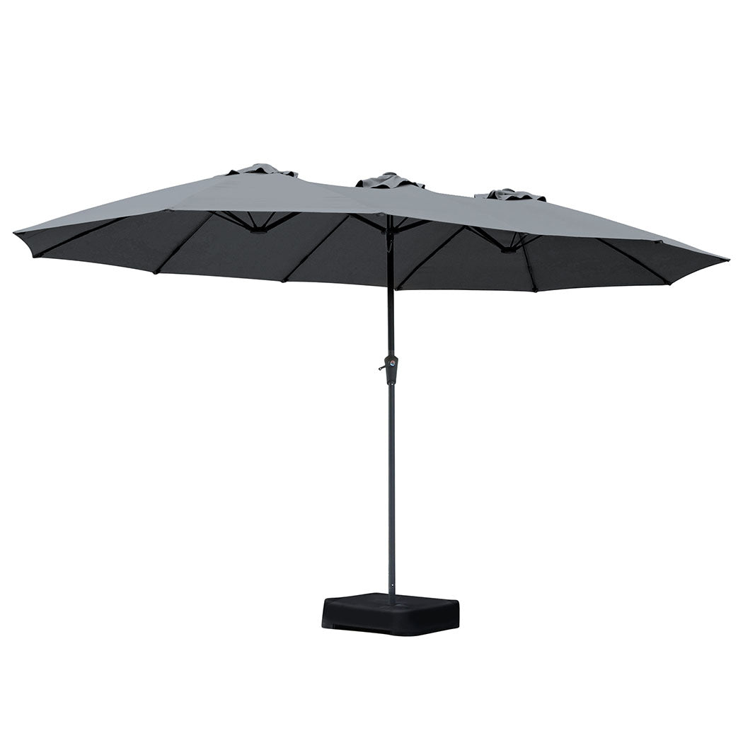 Patio Umbrella Twin Outdoor Garden Pool Sun Shade Stand Double-Sided