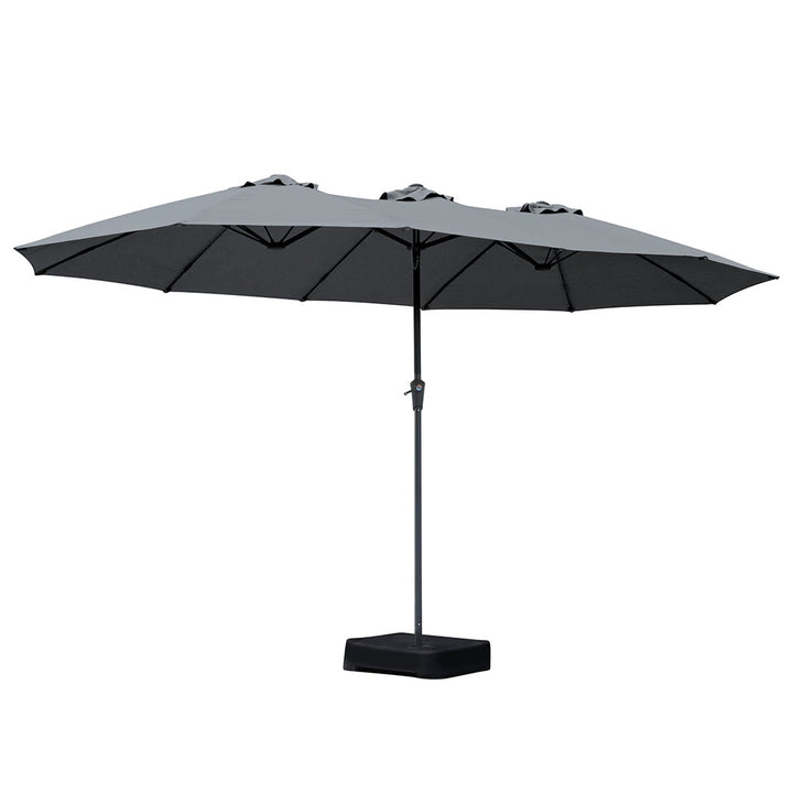 Patio Umbrella Twin Outdoor Garden Pool Sun Shade Stand Double-Sided