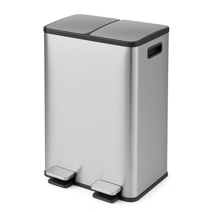 Toque 60L Pedal Bin Stainless Steel Kitchen Trash Waste Can Recycling Dustbin