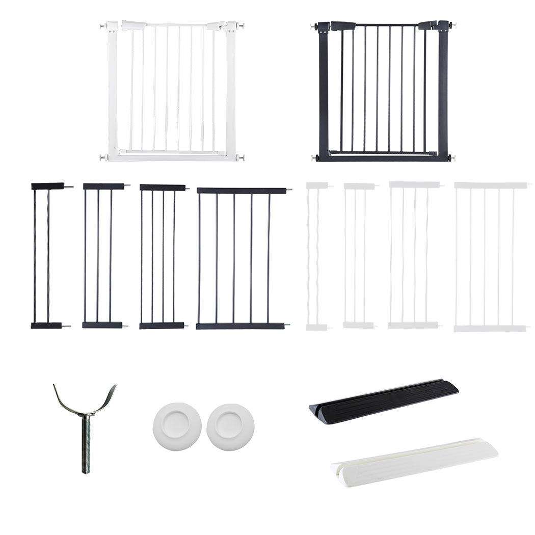 Levede Baby Safety Gate Adjustable Pet Black 10cm Extension - Levede