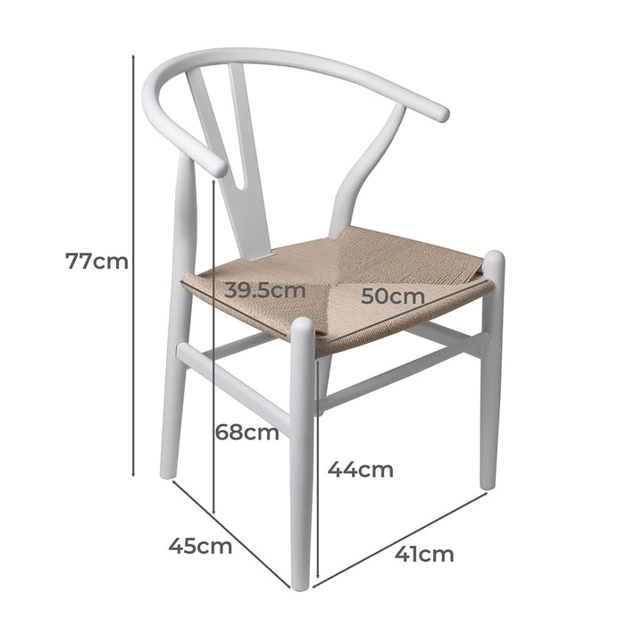 White Wishbone Chair x 2 - Levede