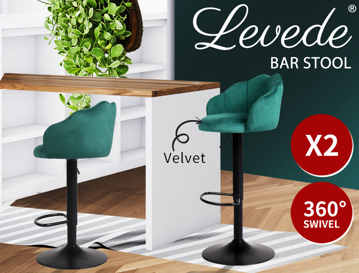 Levede 2x Bar Stools Kitchen Gas Lift - Levede