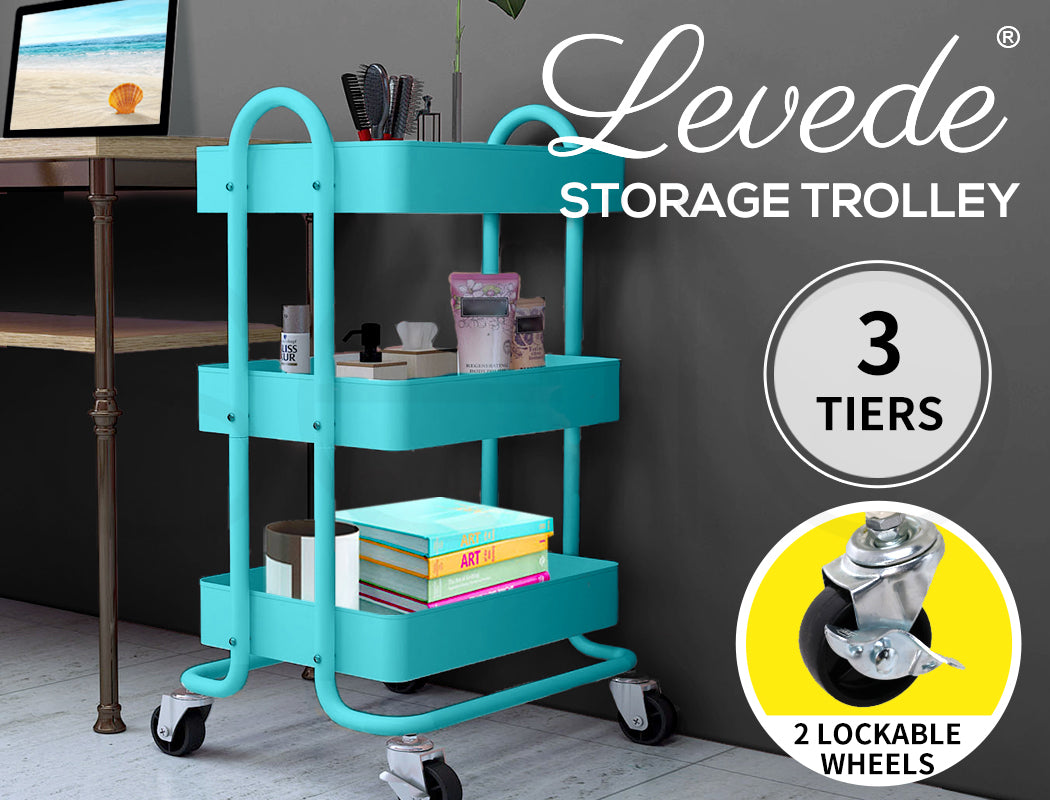 Levede 3 Tiers Kitchen Trolley Cart - Levede