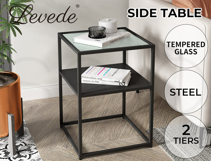 Levede Side Table Open Design Steel - Levede