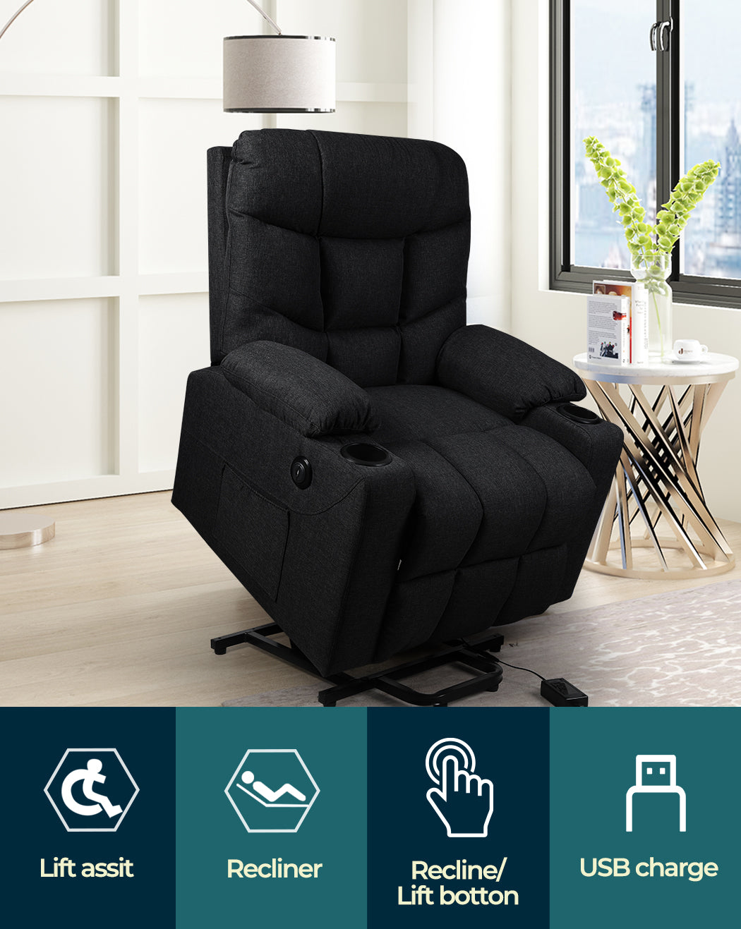 Levede Recliner Chair Electric Lift - Levede