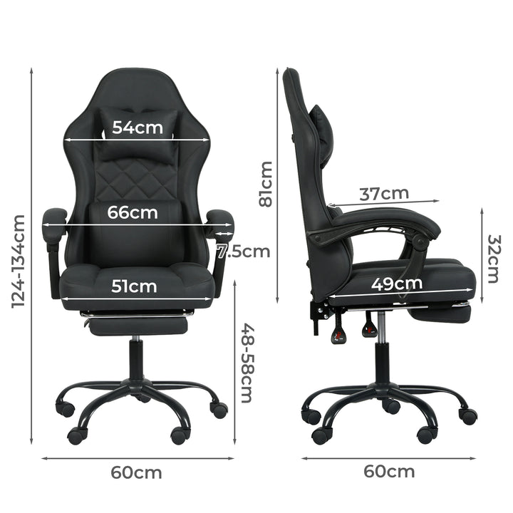 High Back Ergonomic Office Chair Reclining Computer Gaming Chair Grey