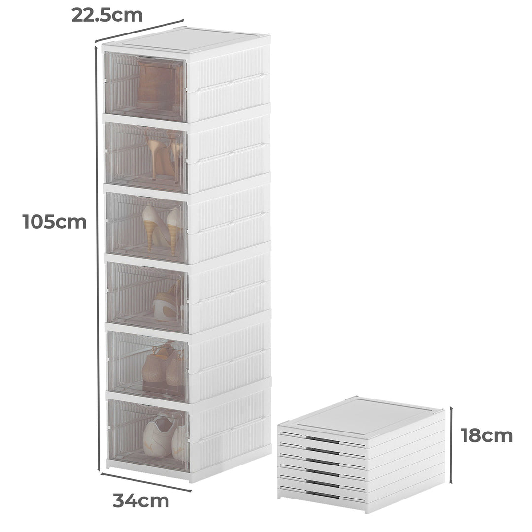 Shoe Box Foldable Home Shoe Shelf Ventilated Storage Organizer 6 Pcs