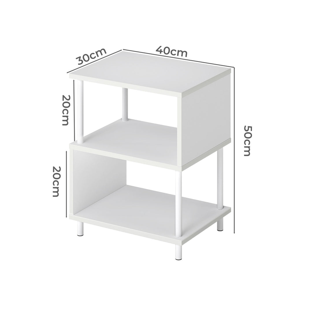 Modern Side Table 3‑Tier Storage Bedside Table End Table Living Room
