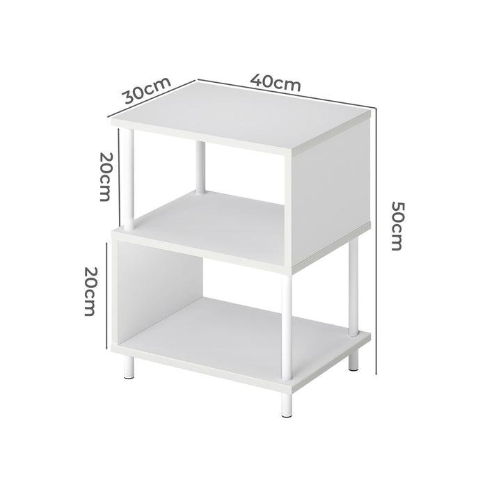 Modern Side Table 3‑Tier Storage Bedside Table End Table Living Room