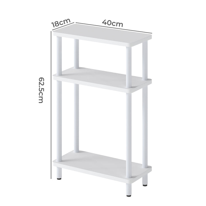 3‑Tier Side Table Bedside Table End Table Storage Shelf Compact White