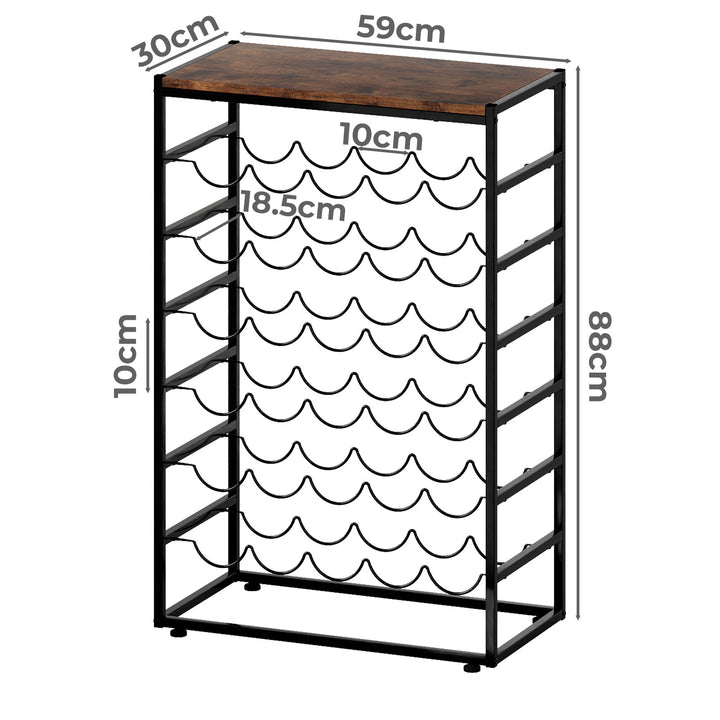 Wine Rack 30 Bottles Free Standing Floor Wooden Top 6 Tiers Wine Shelves
