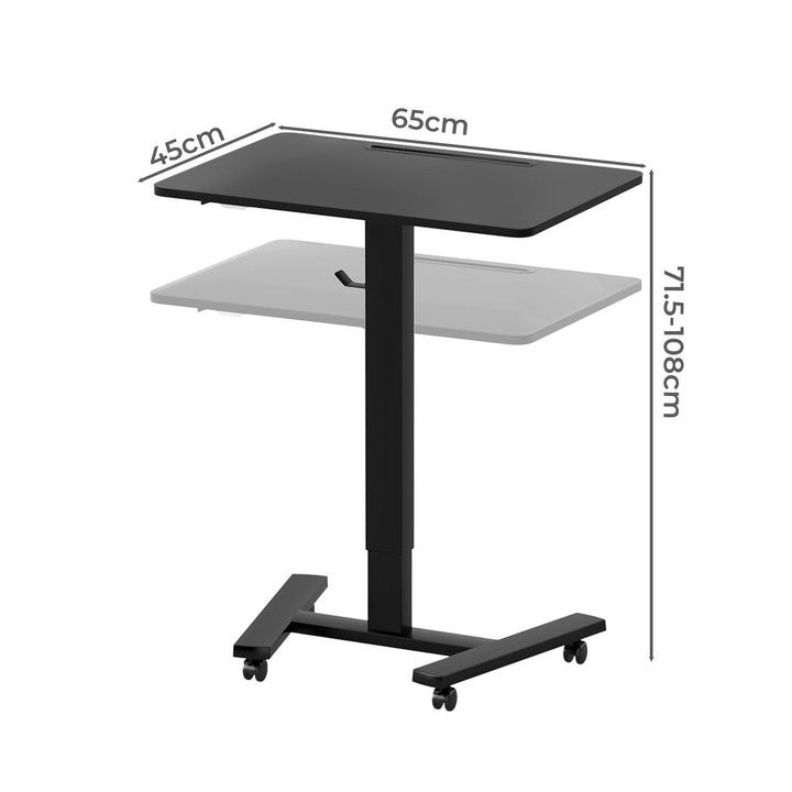 Mobile Standing Desk Adjustable Height Table Laptop Rolling Desk Wheels