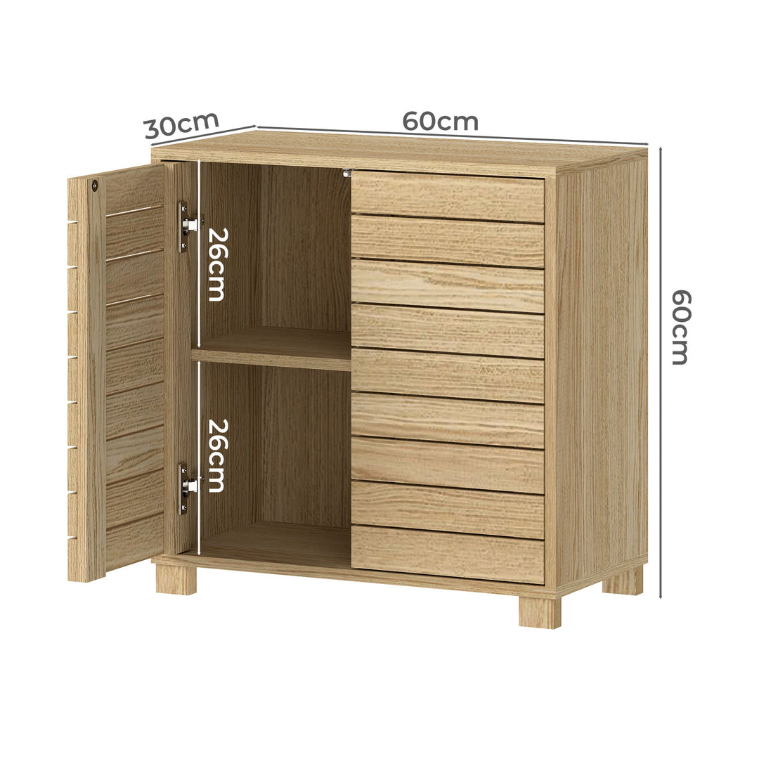 Bathroom Storage Cabinet Freestanding Adjustable Shelf Cupboard Organiser