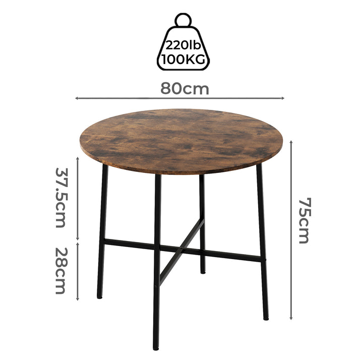 Dining Table Round Kitchen 4 Person Coffee Restaurant Metal Base 80cm