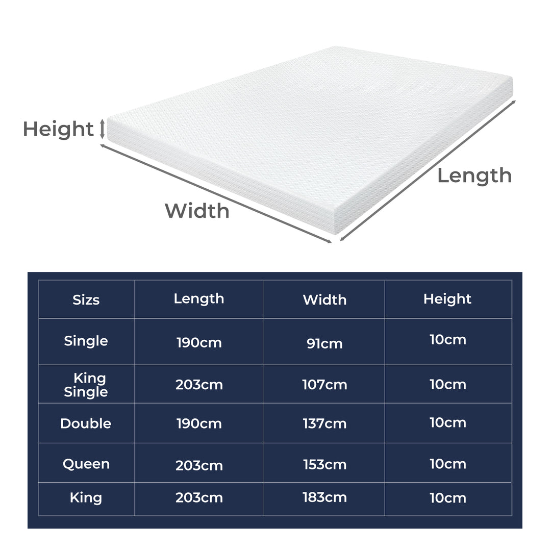 Memory Foam Mattress Topper Dual-layer Airflow Gel Bamboo Cover