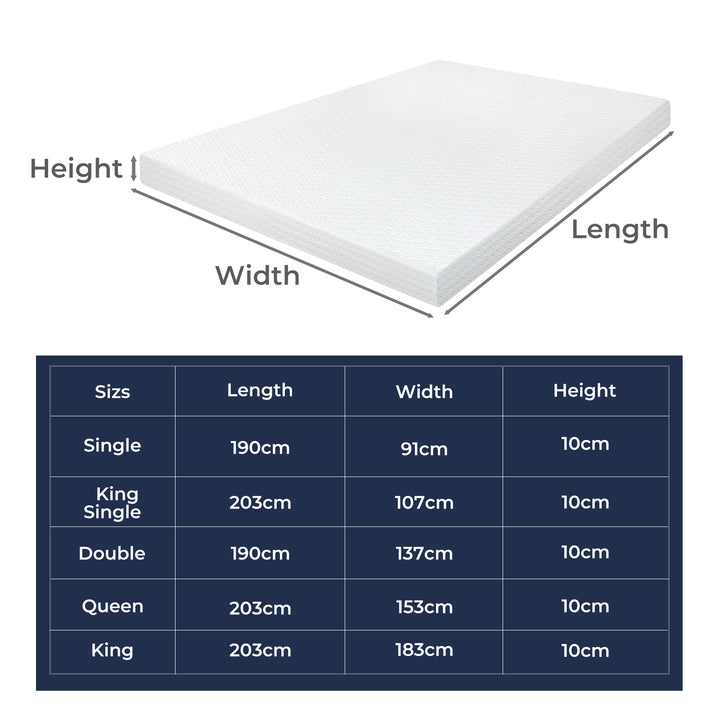 Memory Foam Mattress Topper Dual-layer Airflow Gel Bamboo Cover