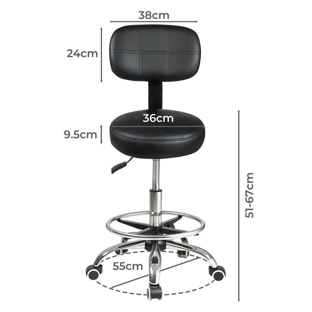 Swivel Office Chair Low Back Round Rolling Stools Height Adjustable