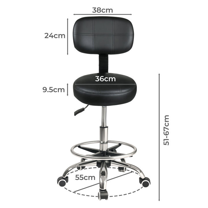 Swivel Office Chair Low Back Round Rolling Stools Height Adjustable