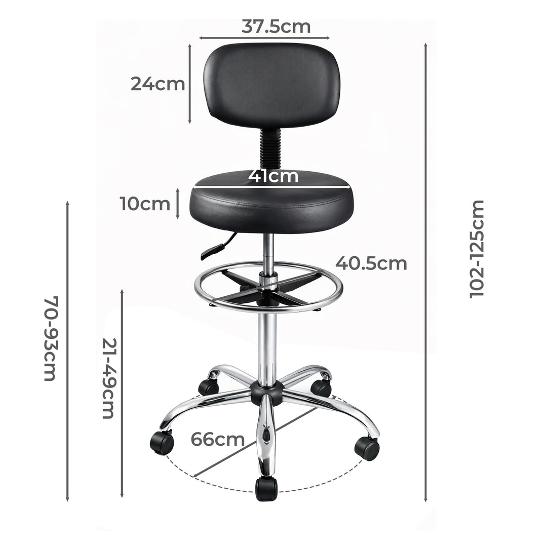 Swivel Office Chair Ergonomic Stool Height Adjustable Footrest Backrest
