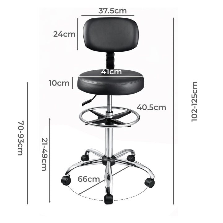 Swivel Office Chair Ergonomic Stool Height Adjustable Footrest Backrest