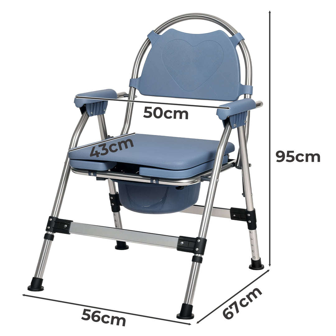 Commode Chair Adjustable Bedside Seat Elderly Pregnant Disability Aid
