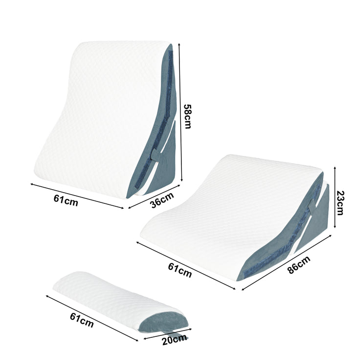 3-in-1 Orthopedic Bed Wedge Pillow Memory Foam Sleep Support Adjustable