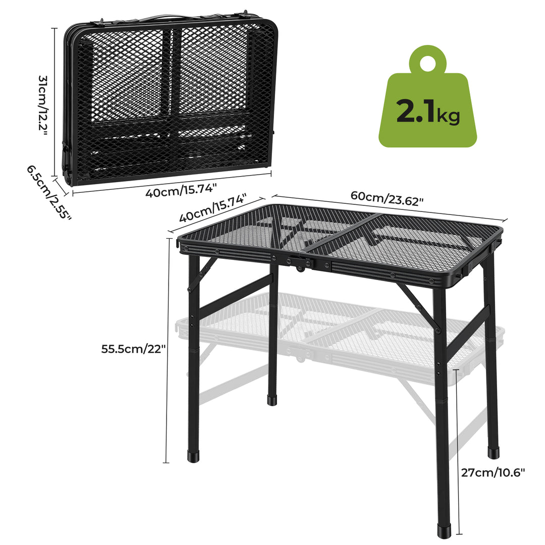 Camping Table Mesh Desktop Lightweight Portable Folding Grill Desk