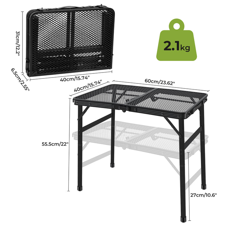 Camping Table Mesh Desktop Lightweight Portable Folding Grill Desk
