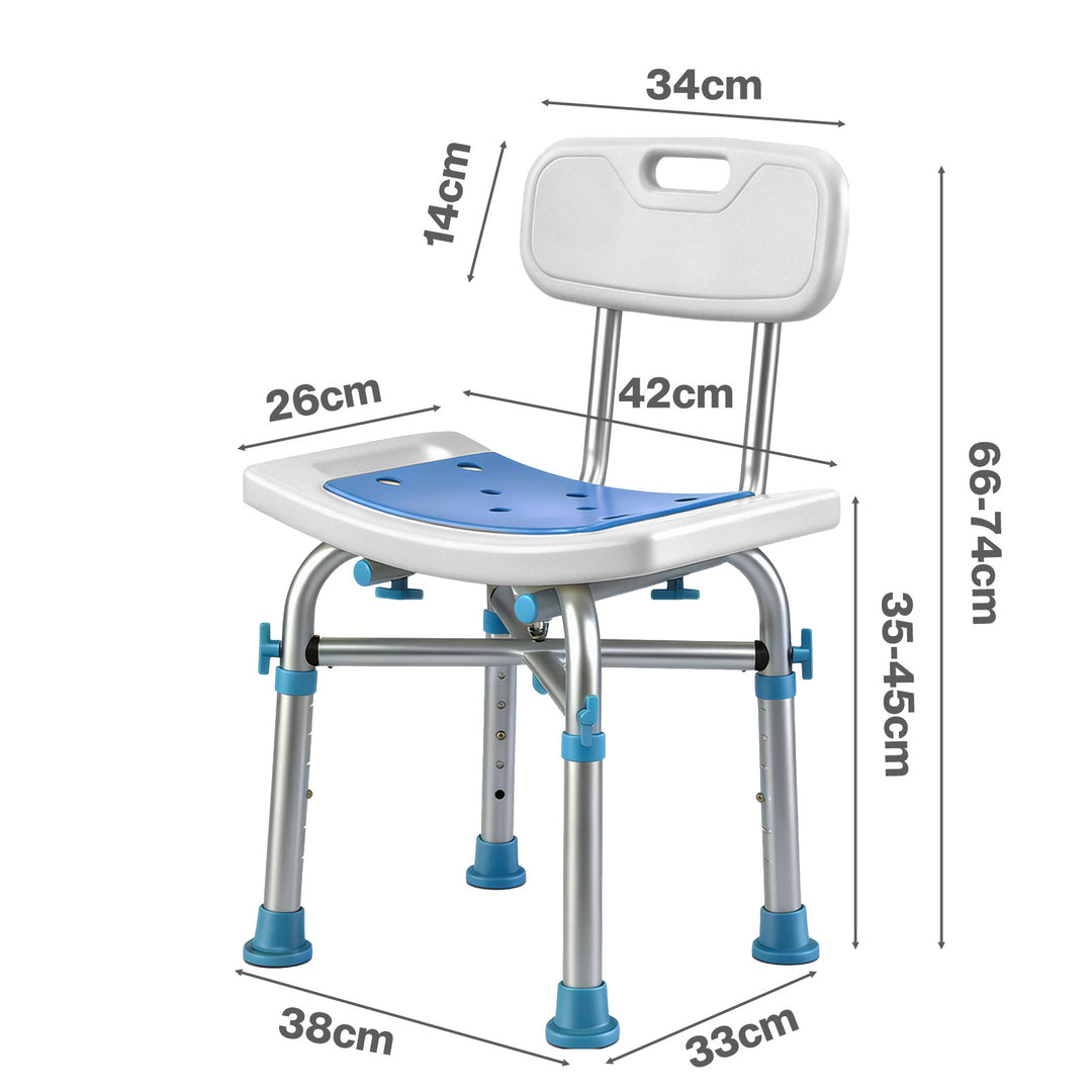 Shower Chair Adjustable Height Safety Seat Bench Bathroom Safety Assist