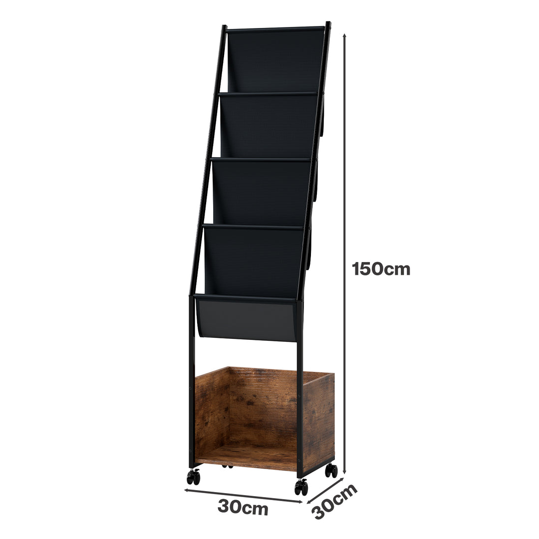 4-Tier Record Player Stand Storage Rack Holder Up to 100 Albums Magazine
