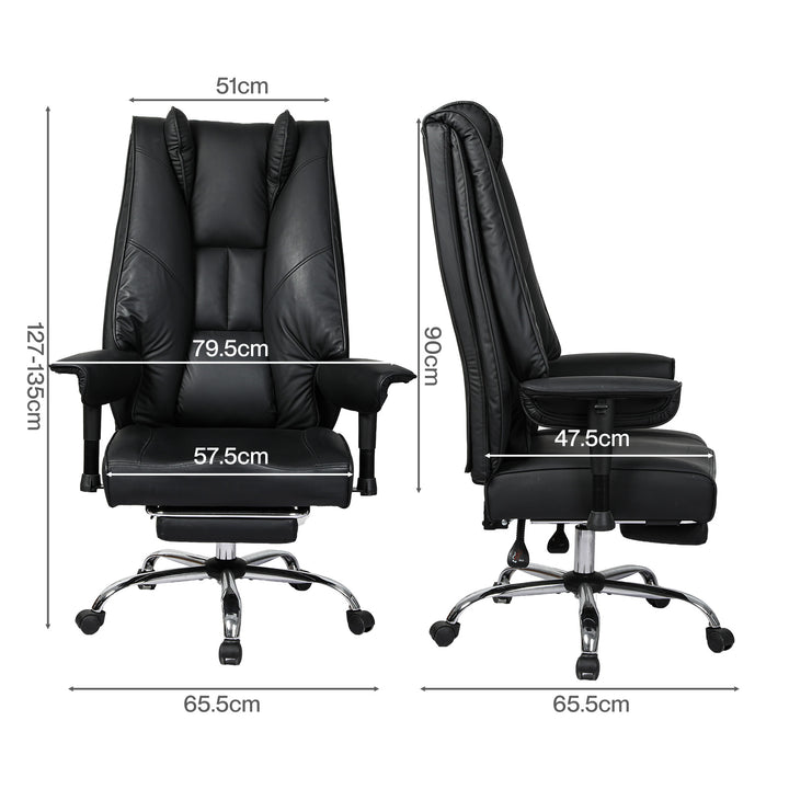 Heavy Duty Office Chair Tall PU Leather High Back Computer Work Seat