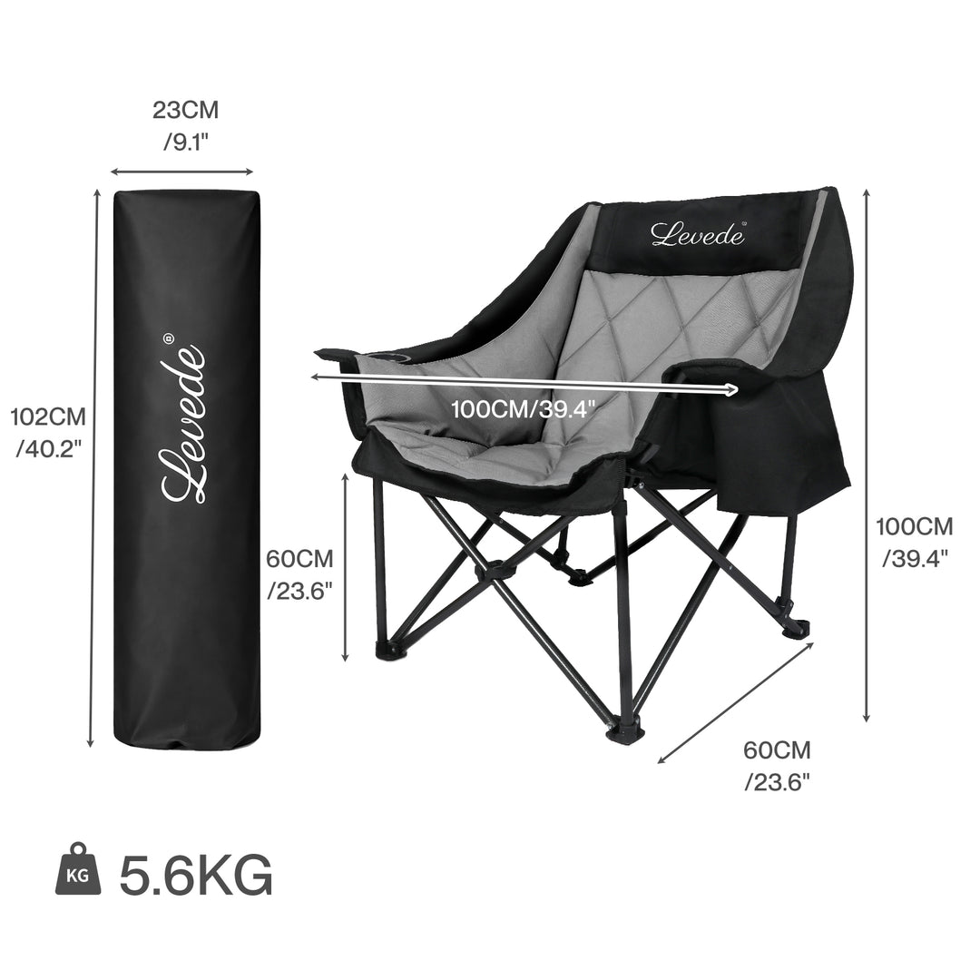 Folding Camping Chair Extra Large Outdoor Portable Fishing Travel Seat