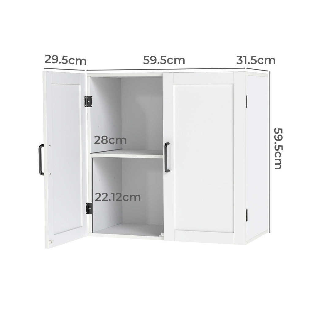 Wall Cabinet Hanging Mounted Kitchen Cupboard Storage Organiser White