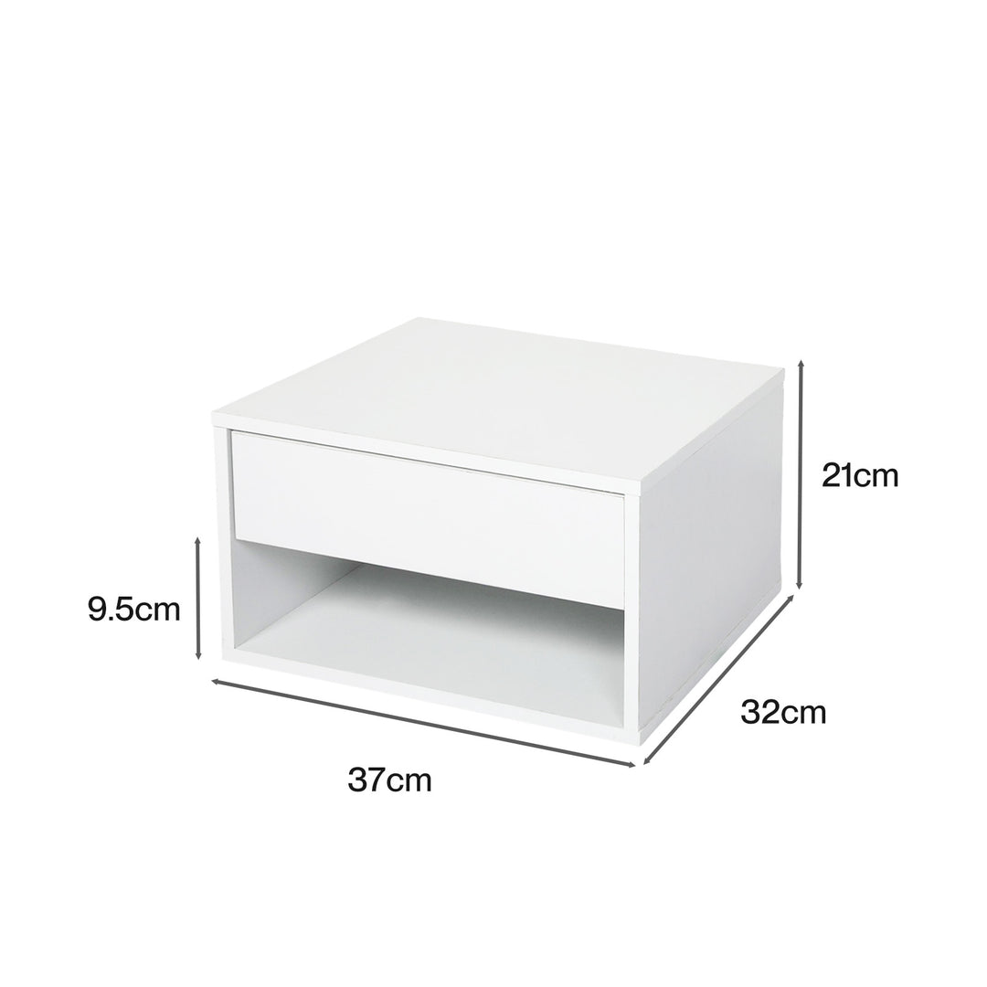 2 Floating Bedside Tables Side Table Storage Nightstand Bedroom Cabinet