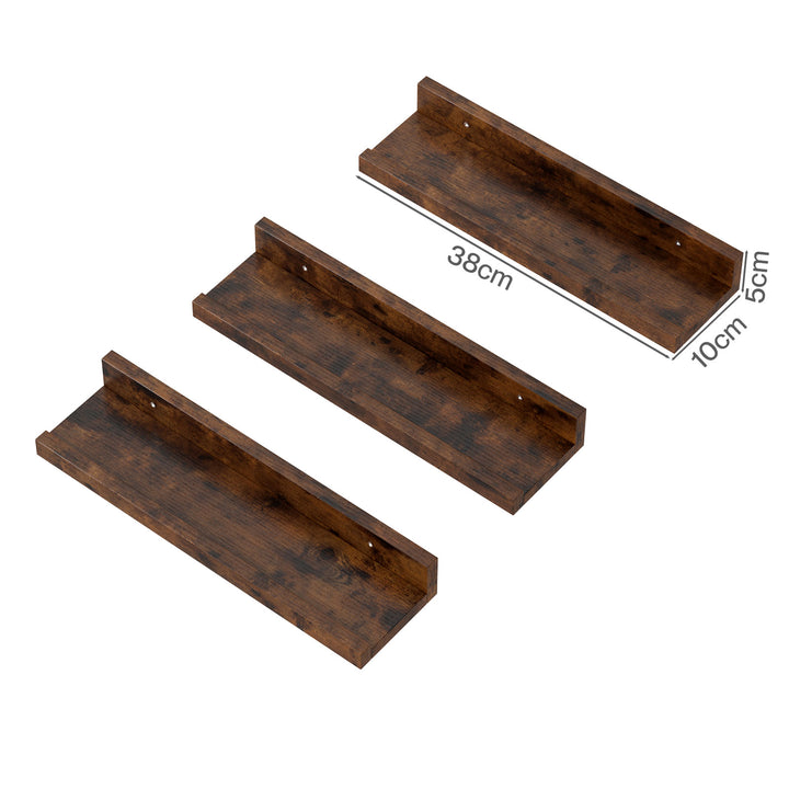 Floating Shelves 3 Pack Wall Mounted Wood Storage Display Rack Room Decor