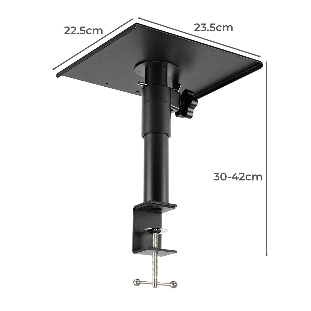 2x Desk Clamp Speaker Stands Set Adjustable Rotatable Monitor CD Player