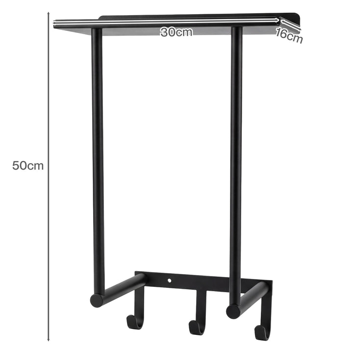 Wall Mounted Towel Rack Towel Holder 3 Hooks Bathroom Towel Storage